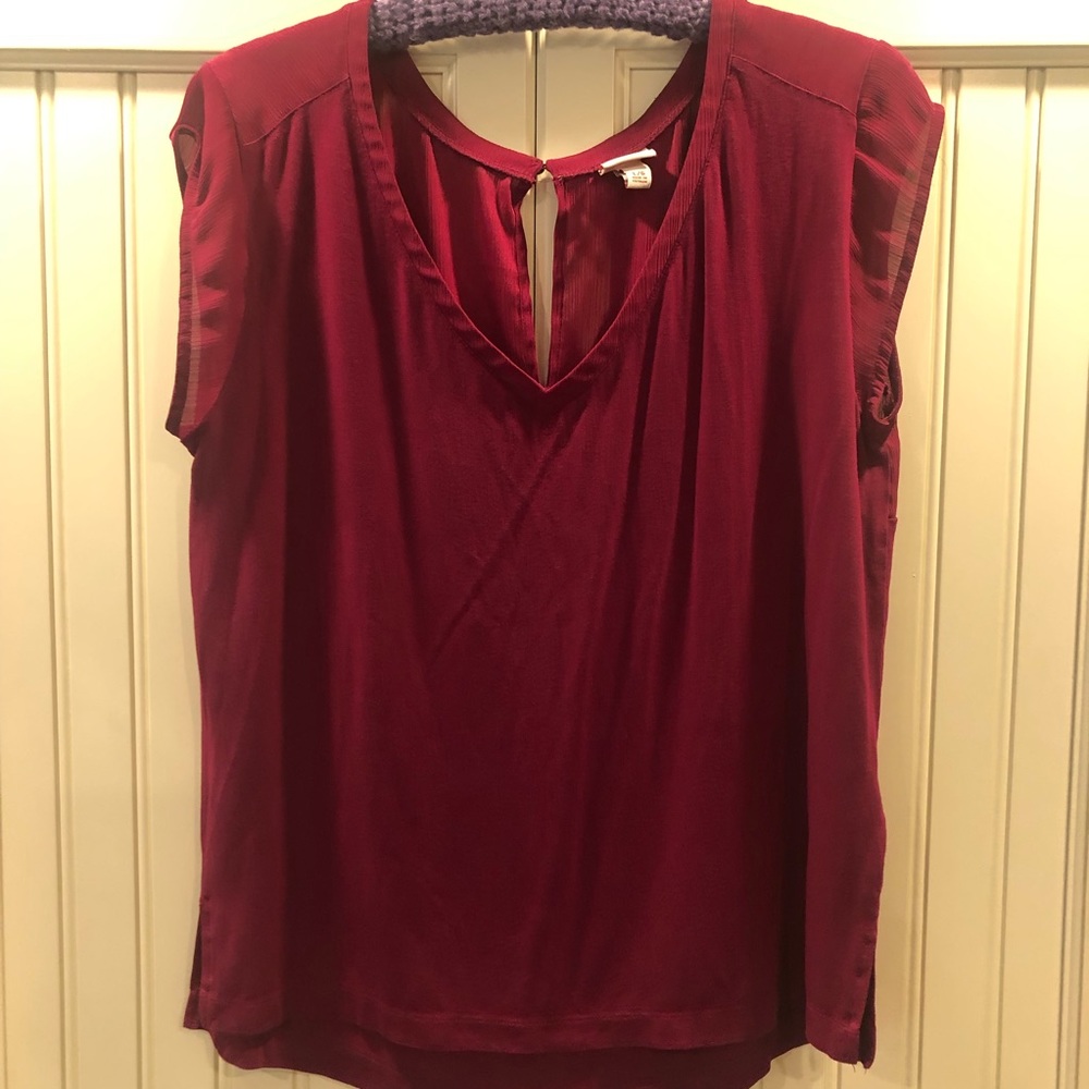 Magenta Merona blouse with sheer accents